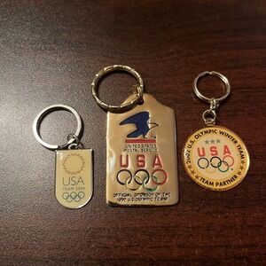 Lot Of 3 Olympic Keychains USPS Athens Salt Lake City Barcelona